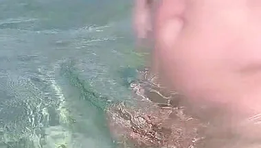 Nude Beach, Waves Playing with My Soft Dick