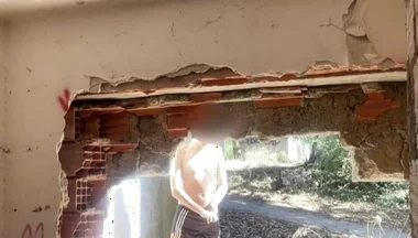 Exploring an Abandoned Building, 2 Amateur Boys Remove Their Clothes and One Starts to Bust a Nut