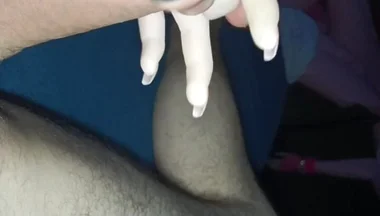 French Manicure Very Cute Handjob Performed by My Sex Doll Cindy
