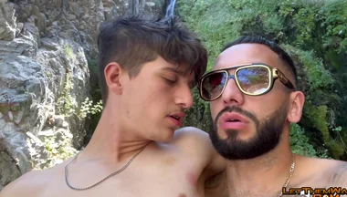 Tatted Gay Stepdaddy Fucks Twink Public Hiking Waterfall Fucking Caught Hardcore Anal Big Cumshot Uncut