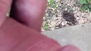Big Uncut Cock Close up Outdoor Masturbation Wearing Denim Shorts - Rockardglans