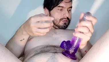 Chastity Cage Dildo Fuck and Tunnel Butt Plug Pt2