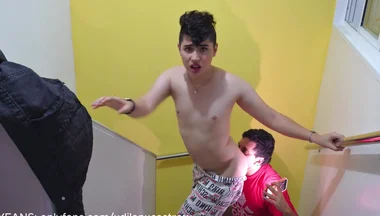 Cute Passive Gay Twink Gets Fucked Bareback by His stepsister's Boyfriend.