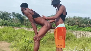 Ebony Creamy Bussy Decide to Btm for Huge Dick After a Long While in an Abandoned Government Site