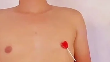 Femboy Let Your Stepbrother's Best Friend Play with His Sweet Nipples
