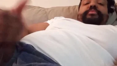 Stepdaddy Bounces Dick, Flexes Balls and Shoots Cum on His Leg