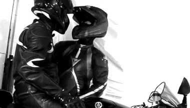 Biker blowjob cum load