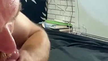 Lucky Daddy Cocksucker Gets a New Portion of Cum in His Mouth