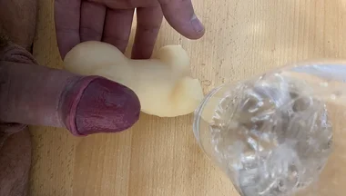 Standing, I Jerk off My Dick and Taste the Lubricant From My Penis