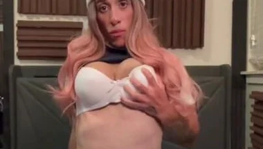 Cute CD with Pink Hair Shaking Ass