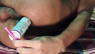 Gay Huge Ass Gape with Homemade Dildo