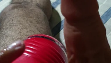 Hairy Stepdaddy Ejoying Sex Doll at Home