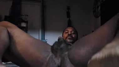 Presenting My Ass and Stroking My Big Black Cock