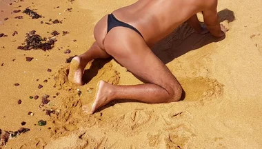 Ladysilva in Panties on the Beach Hot Ass