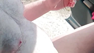 Outdoor Break in Pantyhose on the Dirt Road