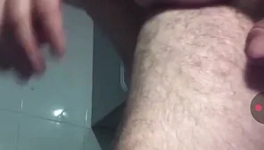Handsome Mature Chubby with Big Fat Cock Masturbating and Fucking My Tight Ass in Close-up