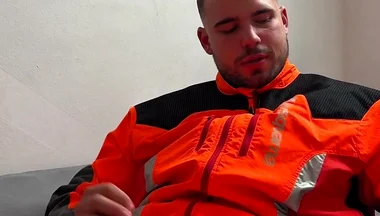 Tyler Blake Hivis Workwear, Muscle Flex, Dildo Play, Jerking off in Gear.