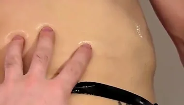 Oil-slick Twink Yields in Deepthroat Cock Worship