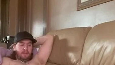 Solo Male Pleases And Edges His Self In Living Room With Loud Moaning