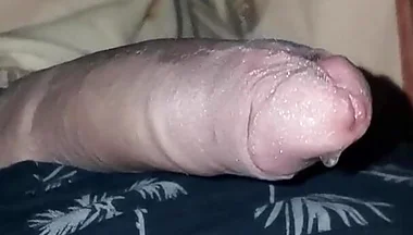 Bald Big Dick Is Very Excited at Night and Dripping Precum!