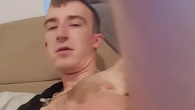 Skinny Lad Trys to Fuck Himself with Huge Cock