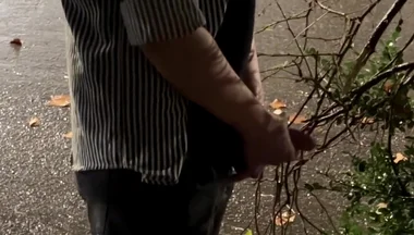 Risky Extreme Couple Jerk off Outdoor in Public Under the Rain (very Romantic)