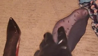 Teasing My Pattern Black Pantyhose