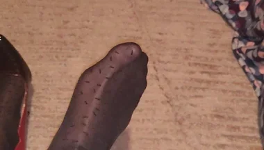 Teasing My Pattern Black Pantyhose
