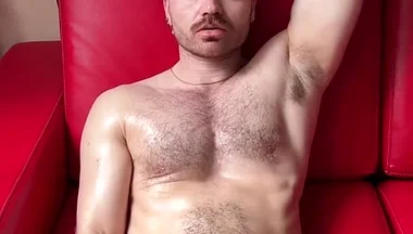 Ftm Solo Masturbation: Massage Oil, Hairy Bush, Feet, Squirting