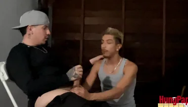 Gay Cholo Sucks Gang Thugs Cock