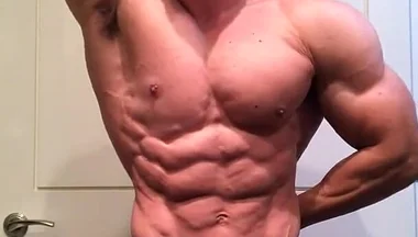 Jacked Bodybuilder Benji Bastian Flexing His Huge, Shredded, Muscles