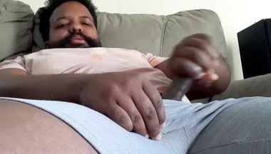Hot BBC Stepdaddy Strokes It and Moans to Youtube Vid