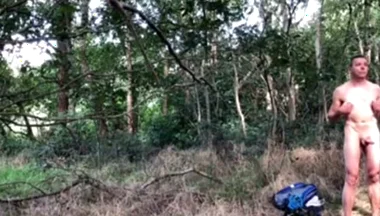 Naked Dude Cruisung in the Woods