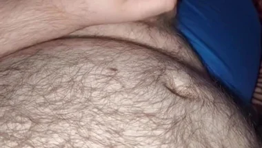 Fat Bear Jacking off & Cumming on Hairy Belly