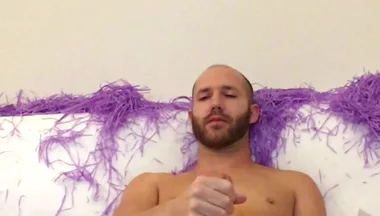 Straight Jerking on Sofa After Party