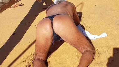 Ladysilva on the Beach Tanning Her Ass in Panties