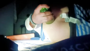 A Thin Young Man Opens His Anus Alone