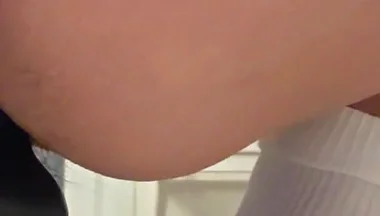 Anal Dildo Masturbation with White Socks