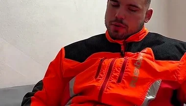 Tyler Blake Hivis Workwear, Muscle Flex, Dildo Play, Jerking off in Gear.