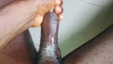 Stroking My BBC Hard Till I Cum