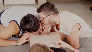 Two Bearded Studs Suck My Cock Like There's No Tomorrow