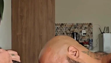 Bearded Stepfather Sucking Bear Weslley's Thick Cock