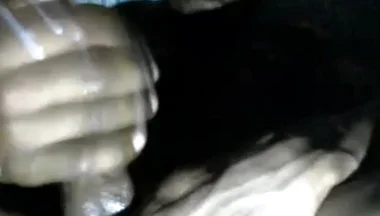 Closeup Stroking My Big Black Cock