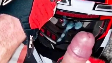 Naked Biker Wanks on His Mxhelmet