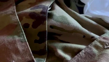 Army Specialist Wearing His Flightsuit and Sarge's Boxer Shorts and Shooting Some Loads in His Uniform!