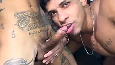 Tatted Thug Fucks Muscle Latino Bareback Raw