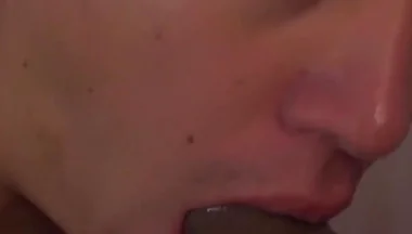 Stepdaddy’s Little Sissy Bitch Sucks and Deepthroats Big Black Cock