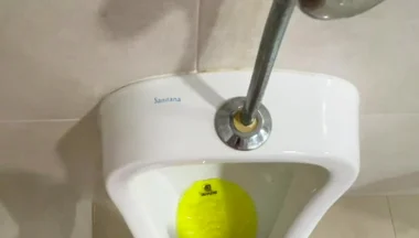 Dared to Piss Fully Naked in Public Toilets Urinal