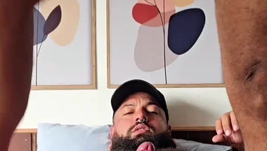 Bearded Stepfather Sitting on the Bear