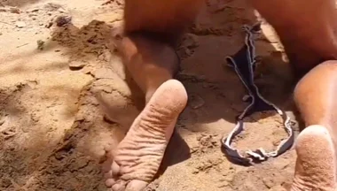 Ladysilva Compilation on the Naked Beach Showing off Her Hot Ass